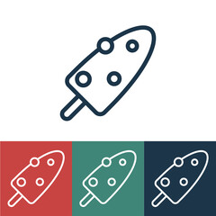 Line icon ice cream with nuts