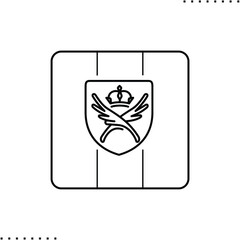 France square flag vector icon in outlines 