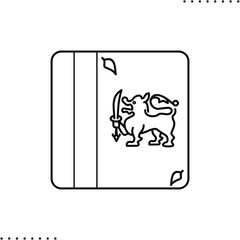 Sri Lanka square flag vector icon in outlines 