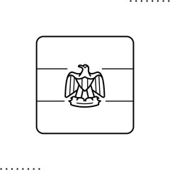 Egypt square flag vector icon in outlines 