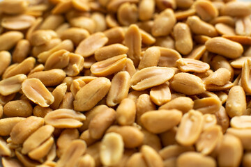 Full Frame Close Up Background Shot Of Salted Peanuts
