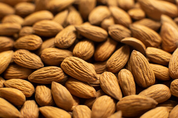 Full Frame Close Up Background Shot Of Shelled Almond Nuts