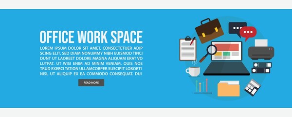 Work space web banner template design
