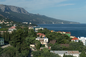 Fototapeta na wymiar View of the Foros village from above in Crimea. Resort