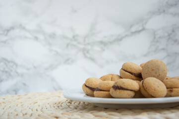 Baci di dama, biscuits with chocolate home made