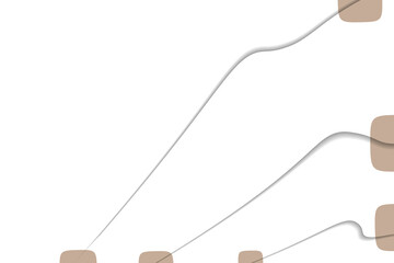 Abstract background with colorful paper cut shapes. Design for poster, banner, card. White and brown abstract round illustration. 3D paper images with a subtle blend of bright colors. Copy space.