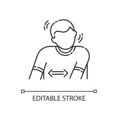 Tourette syndrome linear icon. Patient suffer from chronic disease. Physical disability. Thin line customizable illustration. Contour symbol. Vector isolated outline drawing. Editable stroke