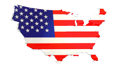 america map flag nation us stars and stripes 3d