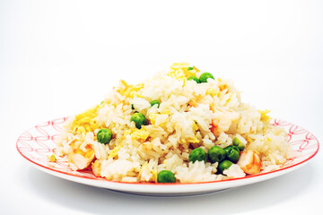 Cantonese fried basmati rice with ham and eggs