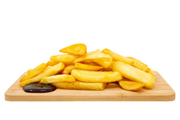 Golden French fries potatoes ready to be eaten