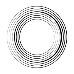 Fototapeta premium Lines in Circle Form . Spiral Vector Illustration .Technology round Logo . Design element . Abstract Geometric shape . Striped border frame for image