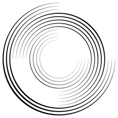 Lines in Circle Form . Spiral Vector Illustration .Technology round Logo . Design element . Abstract Geometric shape . Striped border frame for image