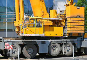 Crane at the construction of a new office building