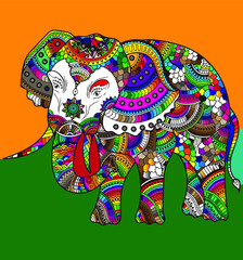 Obraz premium indian elephant with a flower