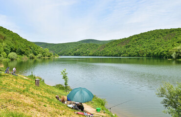 Lake and reservoir at Lazberc, Hungary
