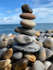 Plakat stones on the beach