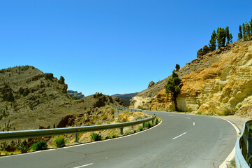 Boca Tauce in Mount Teide National Park country road