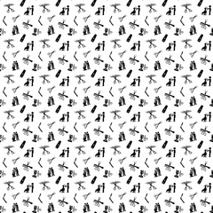 Fototapeta premium Barbershop pattern background seamless design