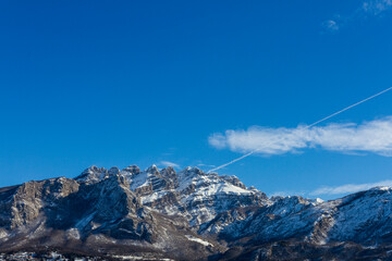 snow covered mountains