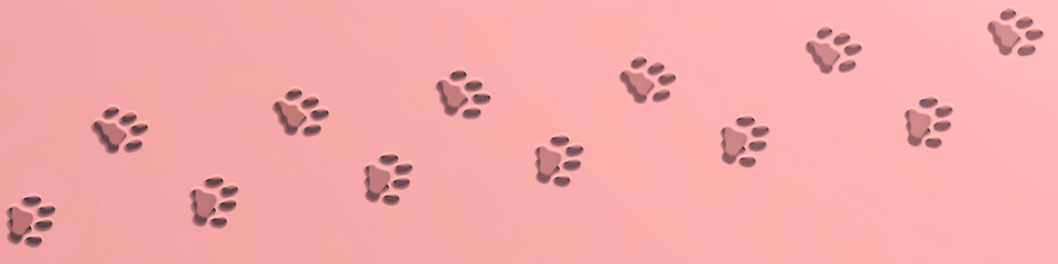 Katzenspuren auf rosa Untergrund