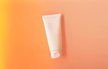 Blank cosmetic tube on a colorful background