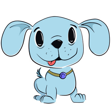 dog little cute dog with big ears cartoon vector illustration for kids suitable for t-shirt printing.
