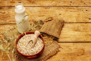 Vegan oat milk, non dairy alternative milk