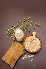 Vegan oat milk, non dairy alternative milk