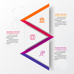 Business concept design with triangle and 3 options,Infographic template can be used for presentation,Vector illustration.