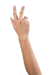 women Hand and arm beautiful on white background  isolated 