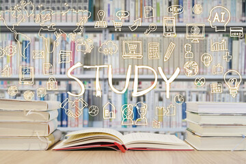 読書で学習する様々な知識・図書館背景-スマホ・パソコン・ネットワーク・ビジネスのアイデア