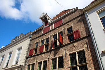 Deventer, Netherlands - July 11 2020: The ancient city center of Deventer, The Netherlands