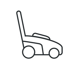 Lawnmower icon. lawn mower grass vector illustration. 