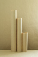 Diagram from rolls of wrapping paper.