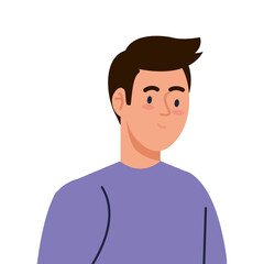 young man on white background