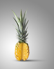 pineapple on gray color