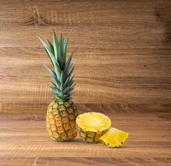 pineapple on wooden
