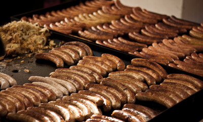 Bratwurst sausages at Hobart, Tasmania