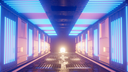 Futuristic Sci fi Corridor Backgrounds  glow light blue background