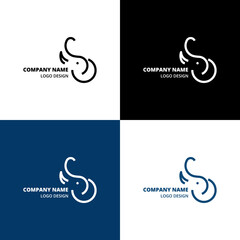 Elephant logo template. Logo design. Elephant vector emblems set. Animal logo concept. Vector icon isolated on white background.