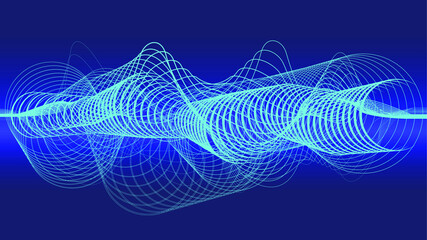 Futuristic Abstract flow lines background . Fluid wavy shape .Striped linear pattern . Music sound wave . Vector illustration