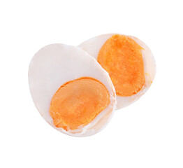 boiled hen eggs isolated on white