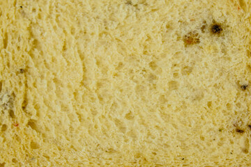 Texture of the fresh white bread with spices. Food background