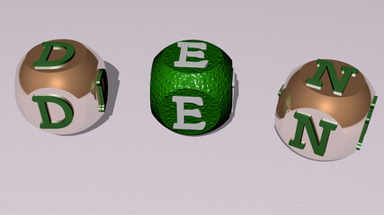 den combined by dice letters and color crossing for the related meanings of the concept. netherlands and hague
