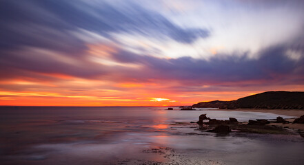 Obraz premium Sunset long exposure at the beaches