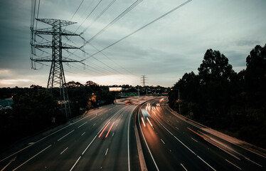 Silhouette of heavy machinery