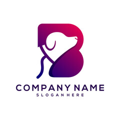 dog letter b logo icon