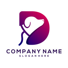 logo letter d with dog symbol