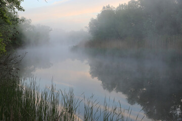 Fototapeta premium morning mist on river
