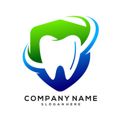 dental care logo with shield conept